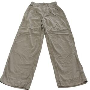 Madewell Pants Womens 2 Beige Lanie Wide Leg Pull On Pleat Trousers